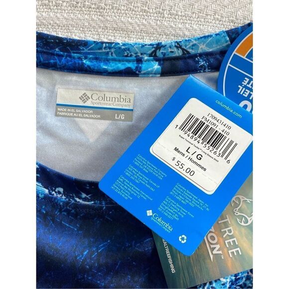 COLUMBIA PFG Mens Large Super Terminal Tackle Long Sleeve Shirt - Blue Multi - Picture 7 of 13